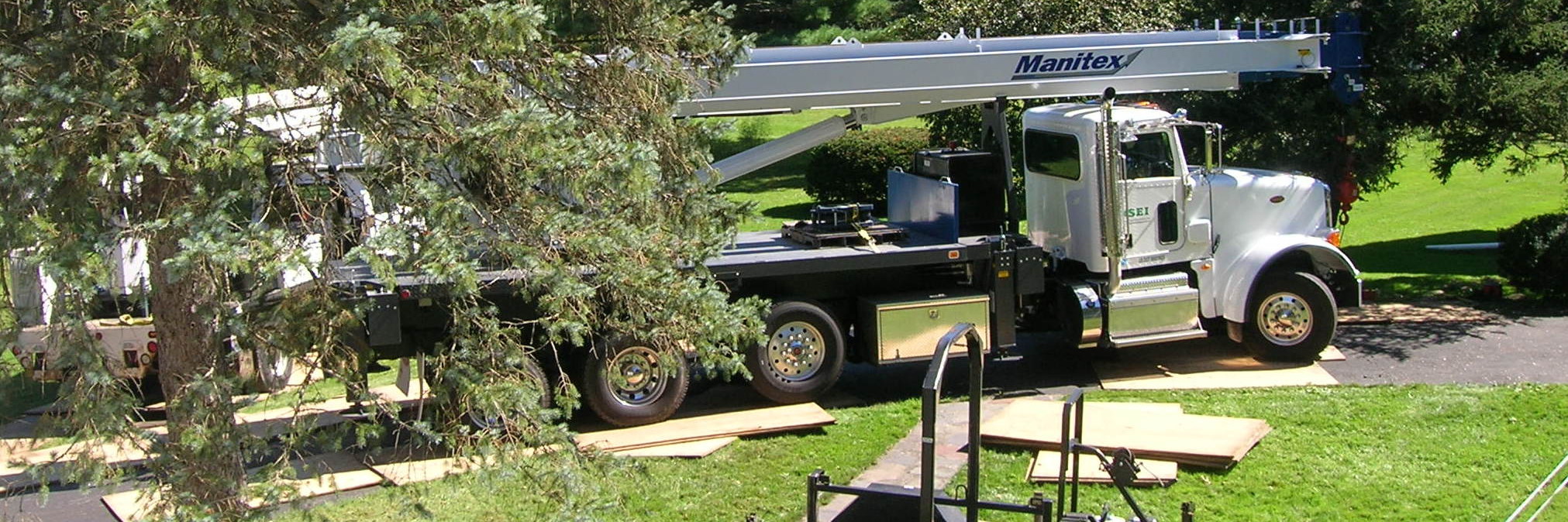 Wide view of a Rick Turk Tree Service job site
